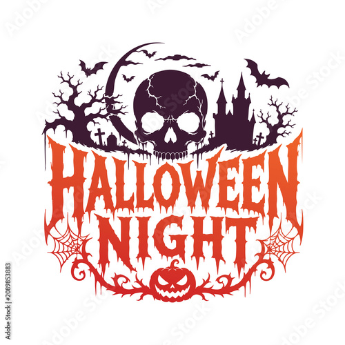 Halloween Typography vector illustration