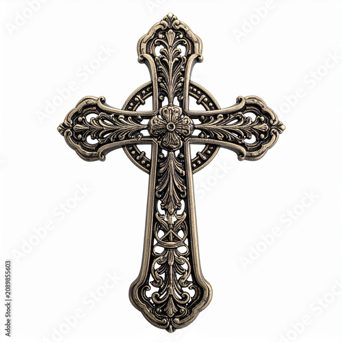 Decorative vintage cross with monogram design