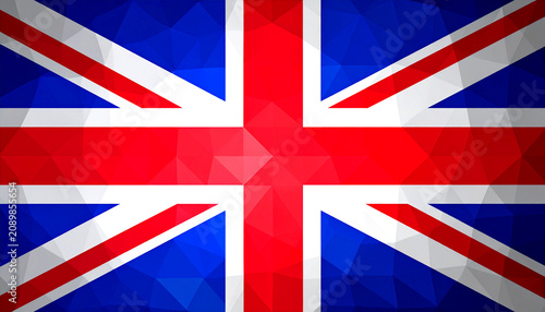 Low poly world flags: united kingdom illustration