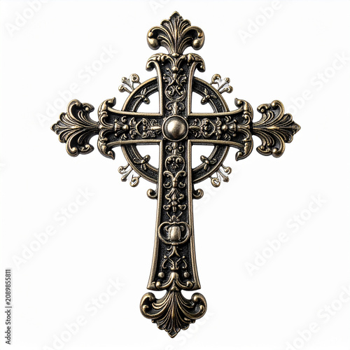 Decorative vintage plumbum filigree cross