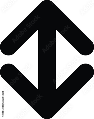 Modern abstract arrow icon with rounded corners