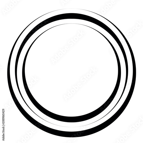 Concentric geometric circles with alternating thick thin black outlines symmetry