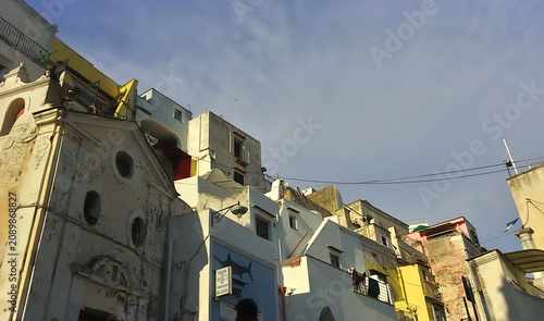 small glimpse of the characteristic Corricella neighborhood on the island of Procida