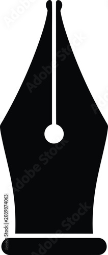 Silhouette design of a vintage fountain pen nib icon vector