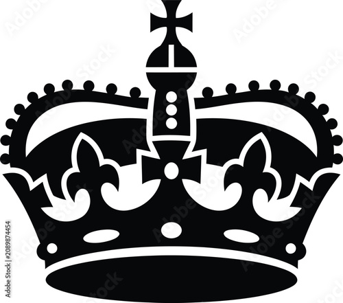 Foto Silhouette design of royal crown icon for luxury heraldic emblem vector