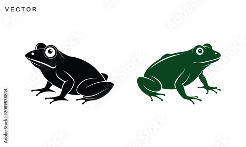Photos Frog logo, Frog toad amphibian black silhouette logo svg vector illustration