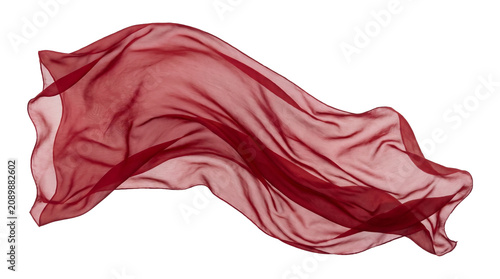 Fotografie Deep red silk cloth floating with elegant ripples and soft waves for premium design backgrounds fashion aesthetic and luxury textile presentation creative art