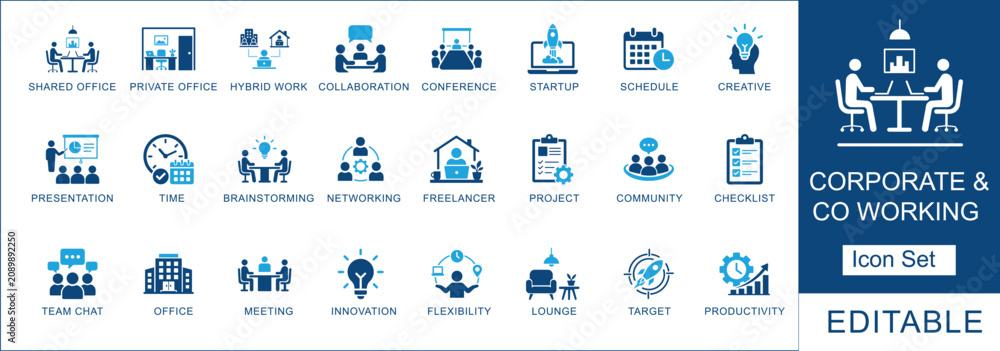 Foto Corporate and co working icon set