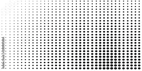 Photos Black and white halftone dots pattern with varying sizes for graphic design back