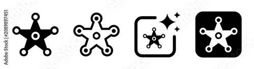Φωτογραφία Five pointed sheriff star badge icon in black with transparent background as a P