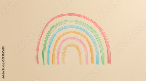 rainbow drawing made by child 