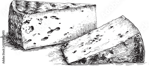 vector illustration of cheese in sketch style 
