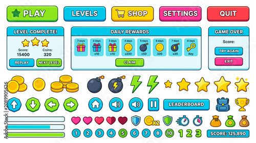 Game icons display on a digital menu screen