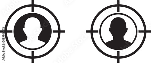 Quadro su tela Customer centricity icon set in outline and solid style featuring customer experience, user satisfaction, personalized service and relationship management symbols in a modern vector illustration