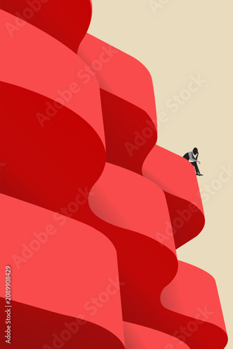 Business career opportunity. businessman looking up. concept of stairs, personal growth, development, success