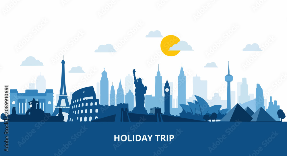 Obraz premium City Skyline Holiday Travel Destinations.