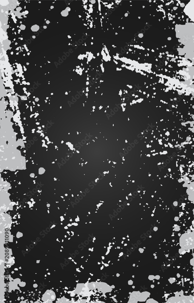 Obraz premium Abstract Black Grunge Texture with White Splatter Border and Distressed Vintage Chalkboard Background Effect