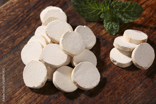 Fresh Chinese Yam Slices Traditional Asian Medicine Herb Studio Shot
