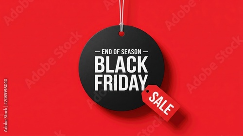 Black friday sale announcement end of season deals red tag promotion shopping event