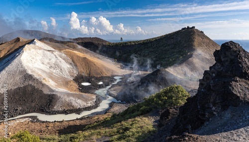 фотографія Beautiful Volcanic landscape after Volcano Eruption in a small island part of Indonesia