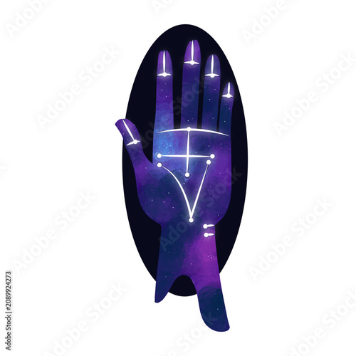 Tableau sur toile Magical hand illustration
