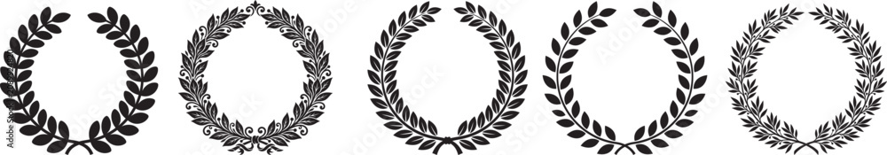 Obraz premium Laurel Wreath Vector Illustrations- for Victory and Honor