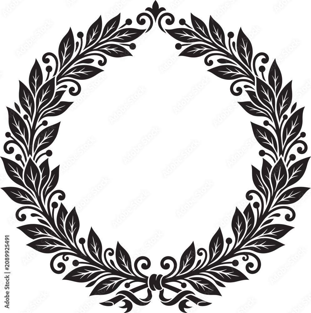 Obraz premium Laurel Wreath Frame icon- for Awards and Victory Decoration