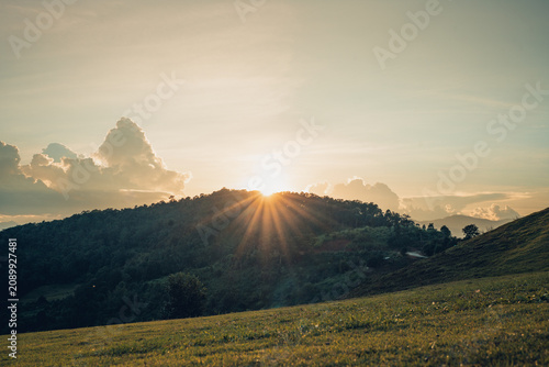 sunset in the mountains
