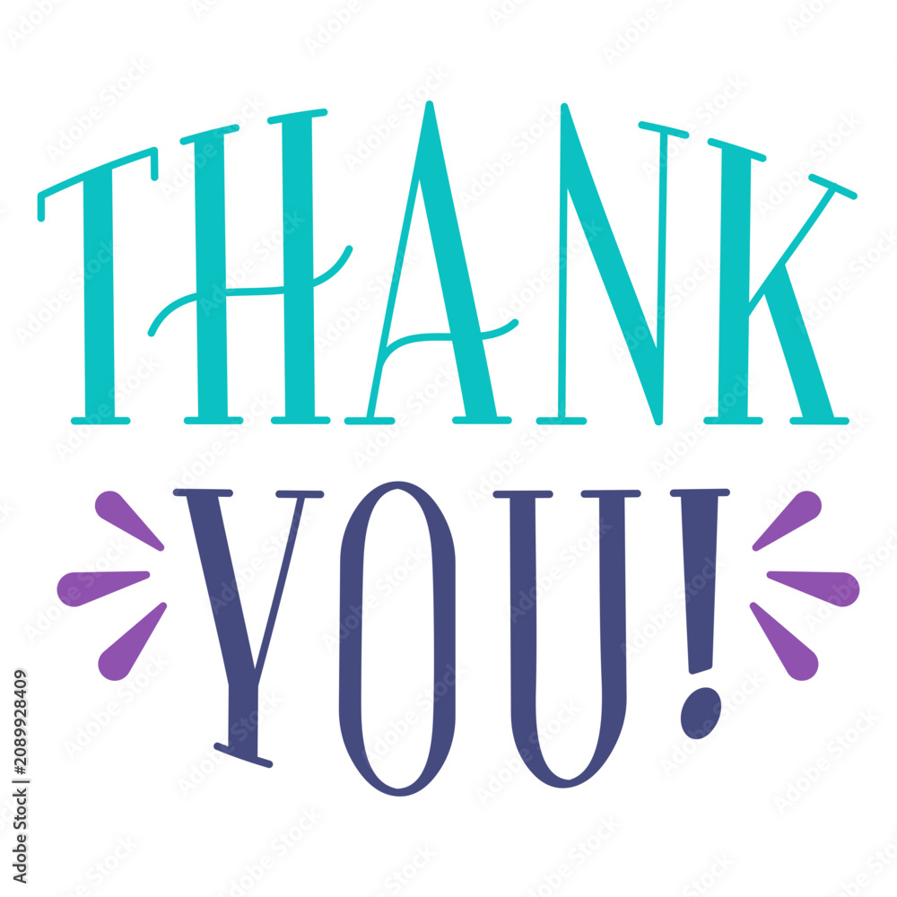 Fototapeta premium Thank you quote exclamation card