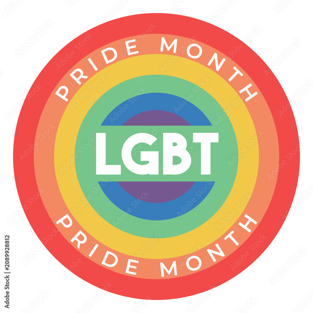 Obraz premium Pride month rainbow lgbt badge