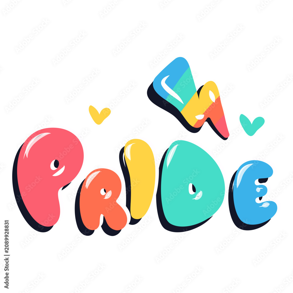 Fototapeta premium Pride rainbow lettering