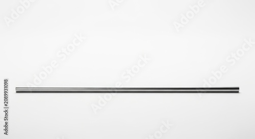 A single metallic rod isolated on white background