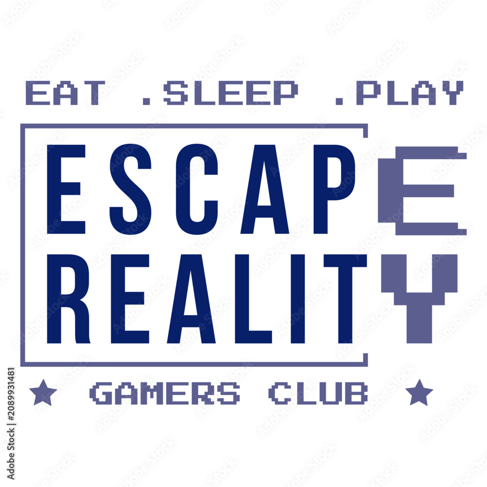 Naklejka premium Escape reality gamer club badge