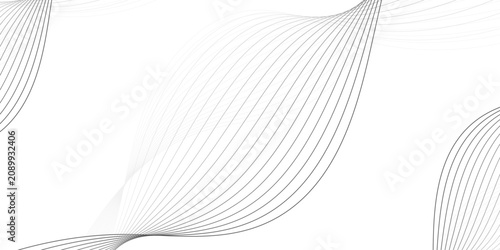 Abstract white background, with flowing gray, lines and curves