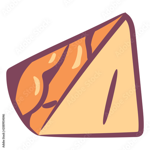 Cuadro en lienzo Salmon slice illustration