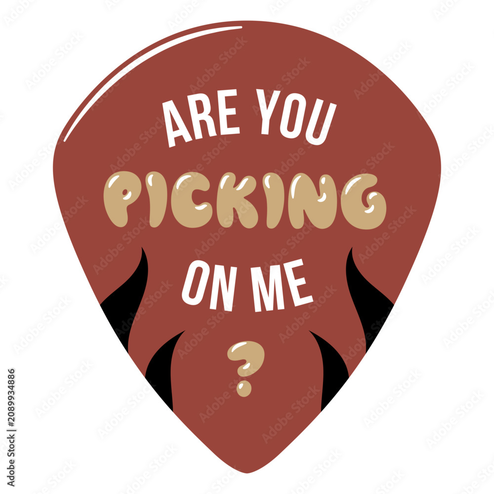 Fototapeta premium Guitar pick badge quote flat