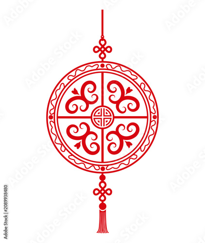 Tableau sur toile Traditional chinese decorative hanging ornament with intricate patterns