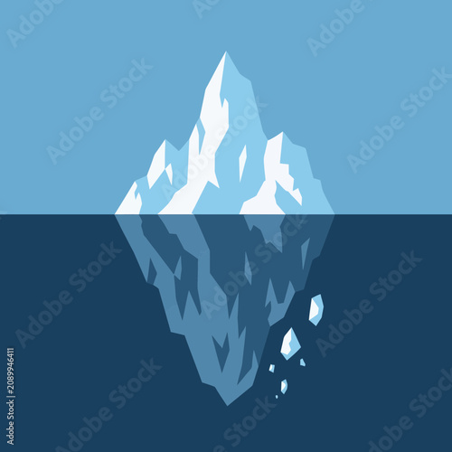Bild auf Leinwand Iceberg Vector Illustration Showing Hidden Depth Below Surface