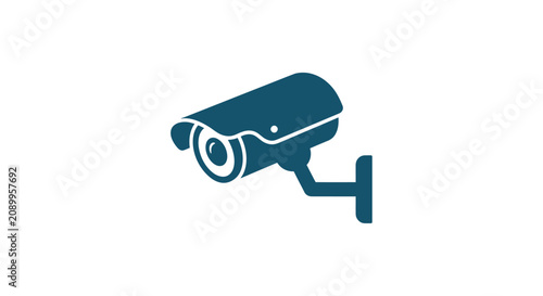 Konstfotografi Security camera icon teal silhouette on a white background