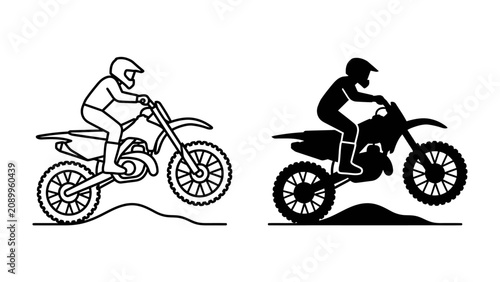 Photography Motocross Rider Jump: A dynamic illustration capturing a motocross rider mid-air, performing an exhilarating jump on a dirt track