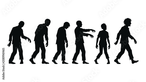 Obraz na płótnie Evolution of man black silhouettes