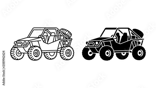 Photos Off-road buggy outline and silhouette