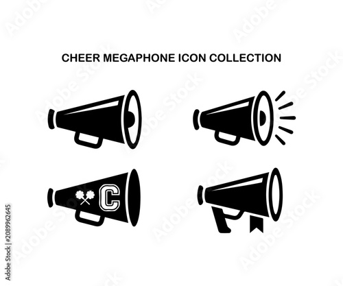 Foto Cheer megaphone icon set for sports events and pep rallies with megaphone cheerl