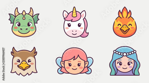 Fantasy creature and character icons