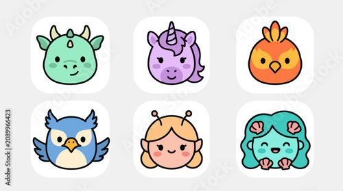 Fantasy creature and character icons