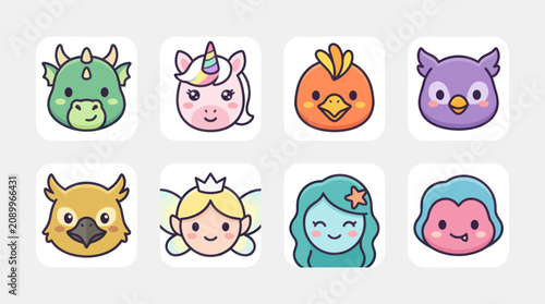 Fantasy creature and character icons