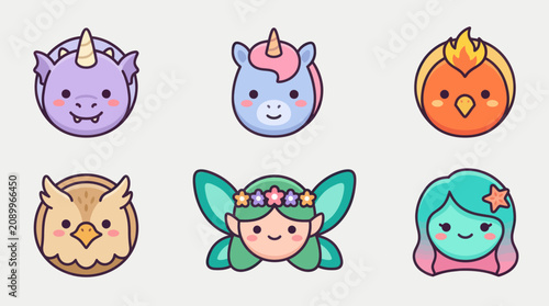 Fantasy creature and character icons