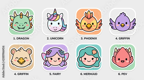 Fantasy creature and character icons