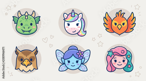 Fantasy creature and character icons