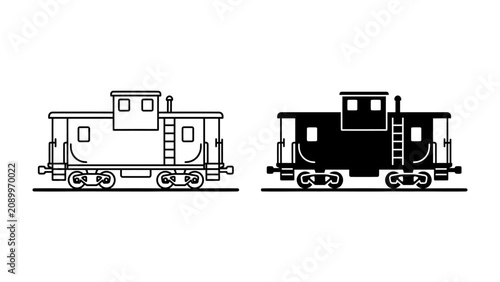 Quadro su tela Caboose Illustration Set
